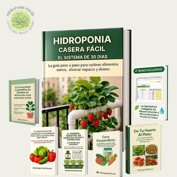 Hidroponía Casera Fácil - Portada del Ebook